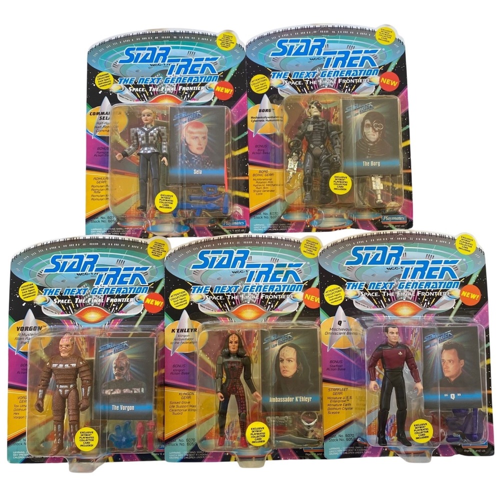 Playmates Star Trek Action Figure Lot Commander Sela Borg Vorgon K'Ehleyr‎ & Q